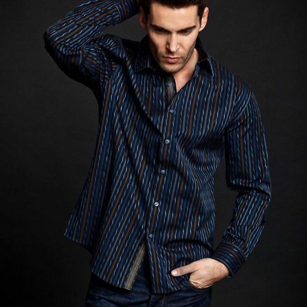 Zagiri Unforgiven Striped Button Down Sports Shirt